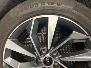Audi Q5 19" X 8J Alloy Wheels and Tyres FY 80A60102BK ET39 S Line OEM Genuine Set of 4 Used