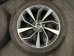 Audi Q5 19" X 8J Alloy Wheels and Tyres FY 80A60102BK ET39 S Line OEM Genuine Set of 4 Used