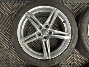 SET OF 4 USED OEM AUDI A4 B9 S LINE 18" ALLOY WHEELS AND TYRES 8W0601025R 8J